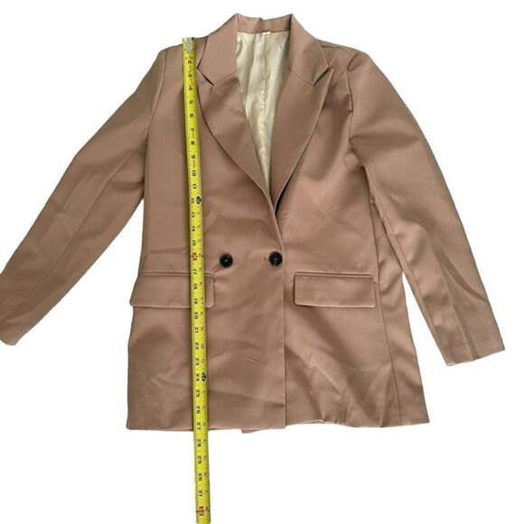 SHEIN BIZwear Double Breasted Lapel Neck Blazer Oversized Size Small S Woman's - Picture 4 of 11
